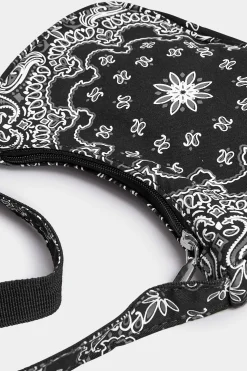 Yours Yours Black Paisley Print Shoulder Bag