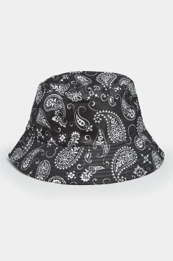 Yours Yours Black Paisley Print Bucket Hat