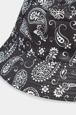 Yours Yours Black Paisley Print Bucket Hat