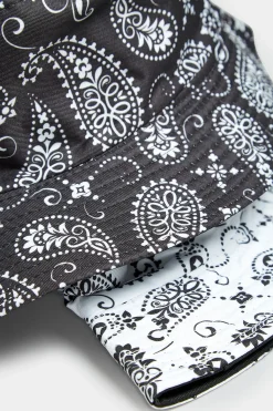Yours Yours Black Paisley Print Bucket Hat