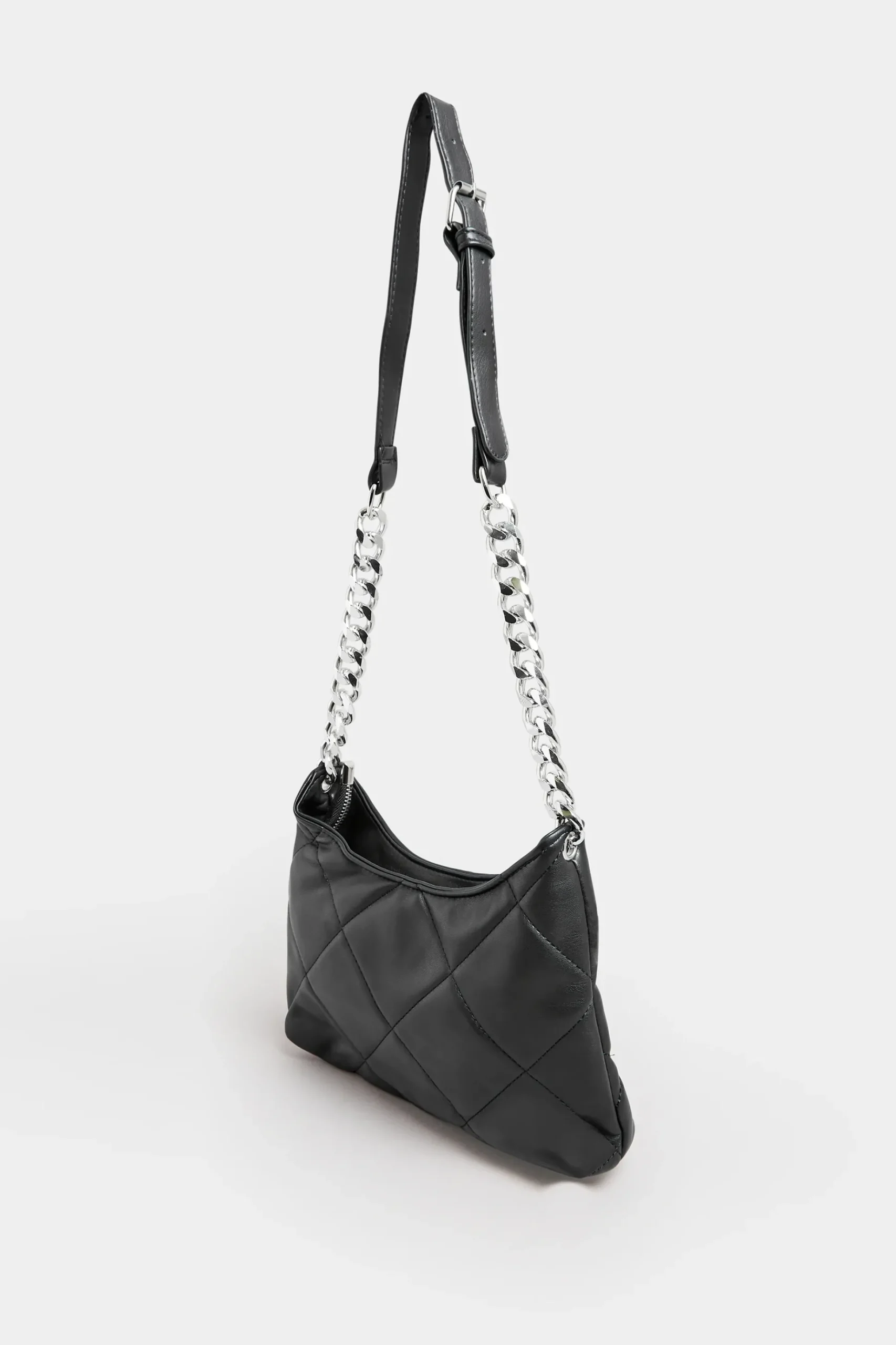 Yours Yours Black Quilted Chain Strap Shoulder Bag