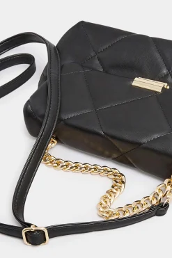 Yours Yours Black Quilted Chain Handle Bag