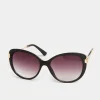 Yours Yours Black Soft Cat Eye Circle Arm Sunglasses