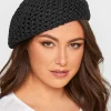 Yours Yours Black Straw Beret