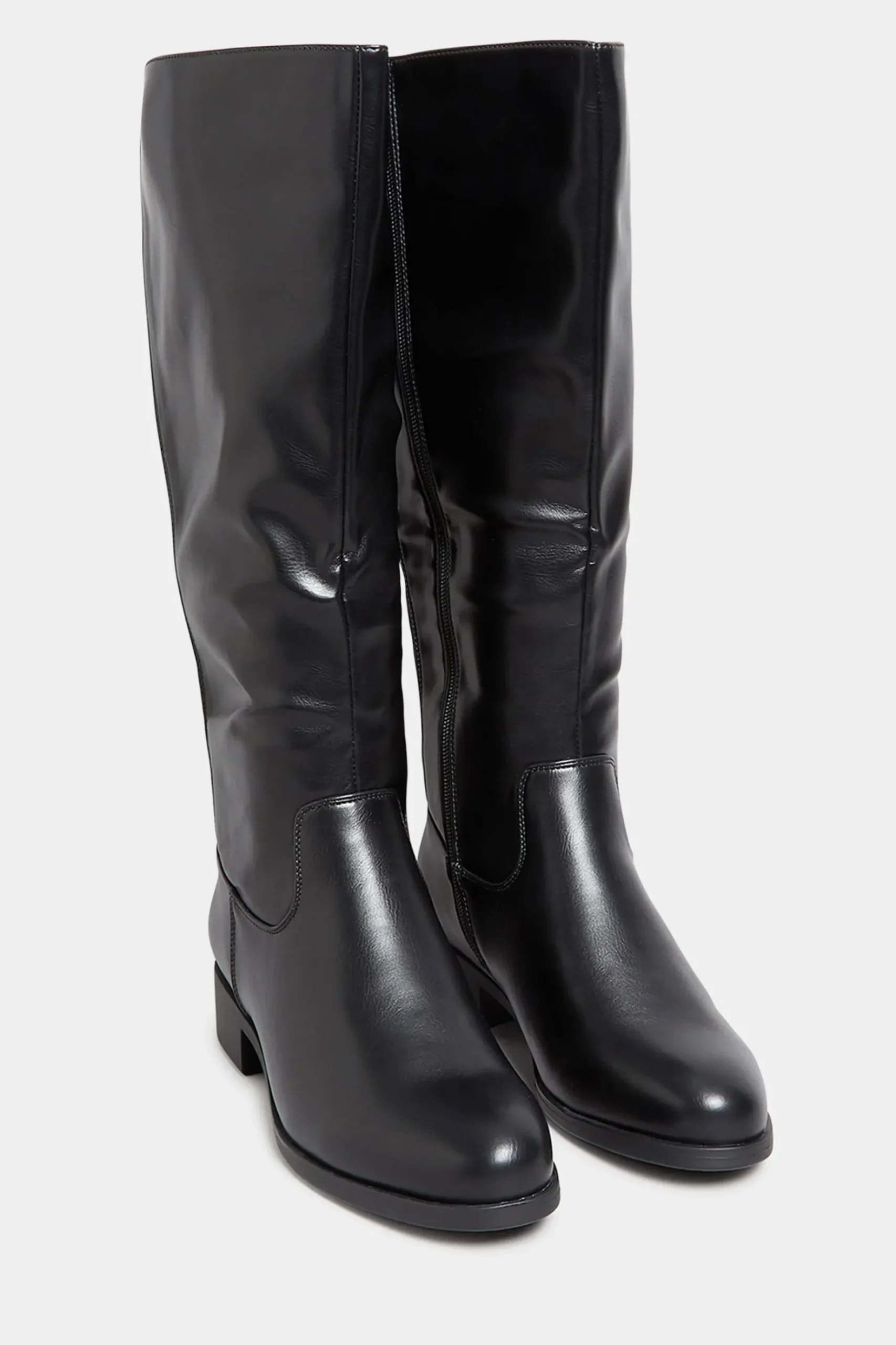 Yours Yours Black Stretch Knee High Boots In Wide E Fit & Extra Wide Eee Fit