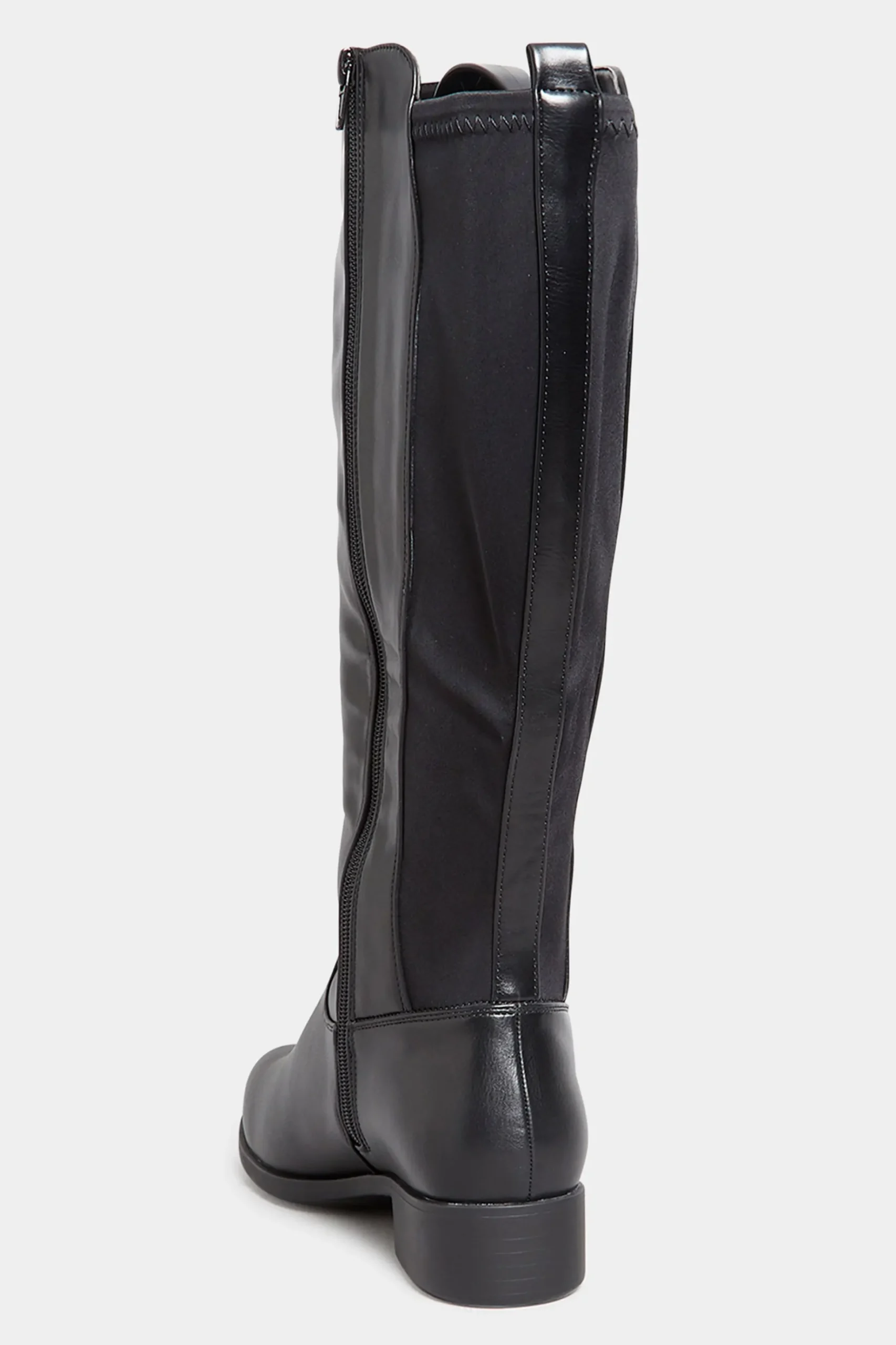 Yours Yours Black Stretch Knee High Boots In Wide E Fit & Extra Wide Eee Fit