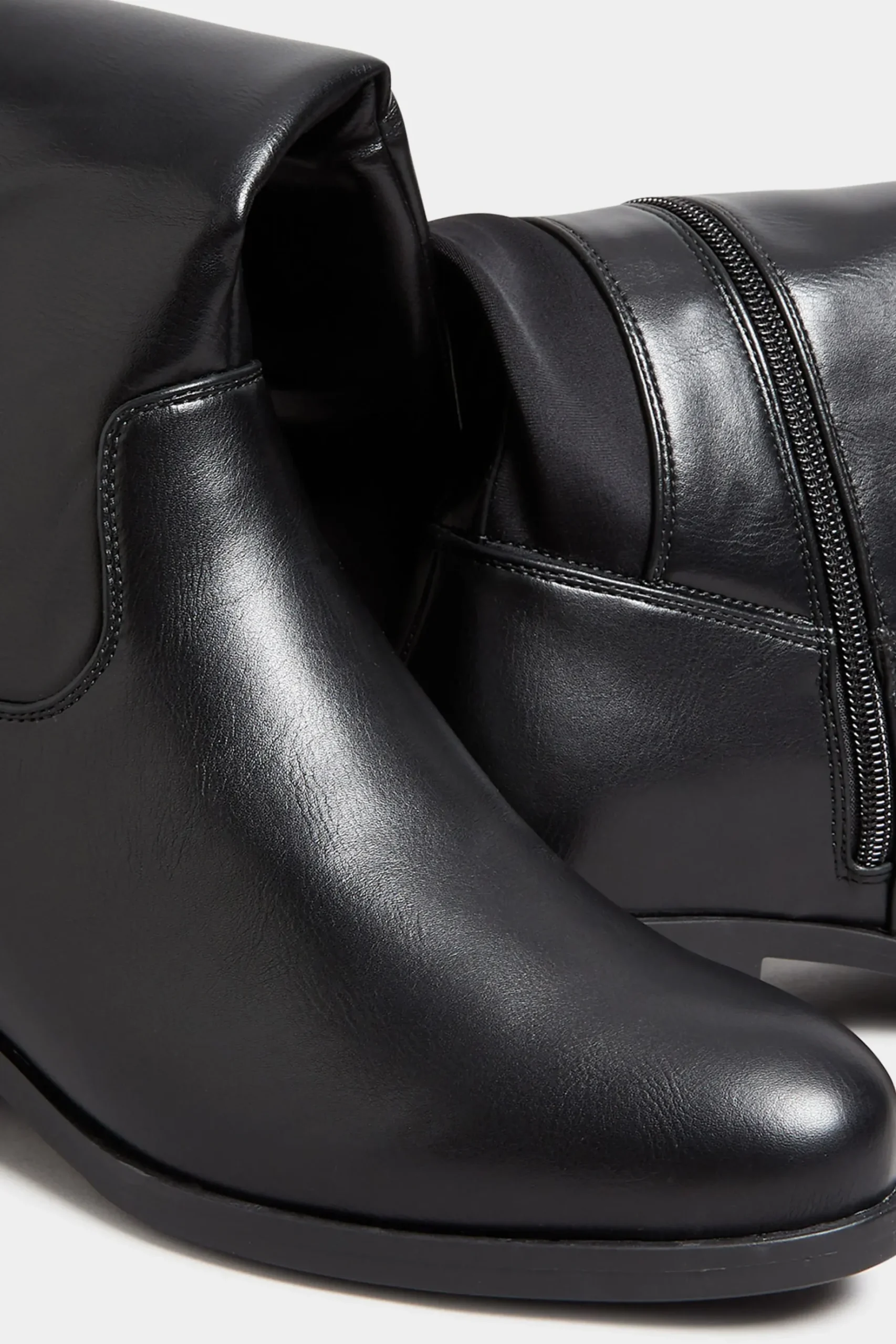 Yours Yours Black Stretch Knee High Boots In Wide E Fit & Extra Wide Eee Fit