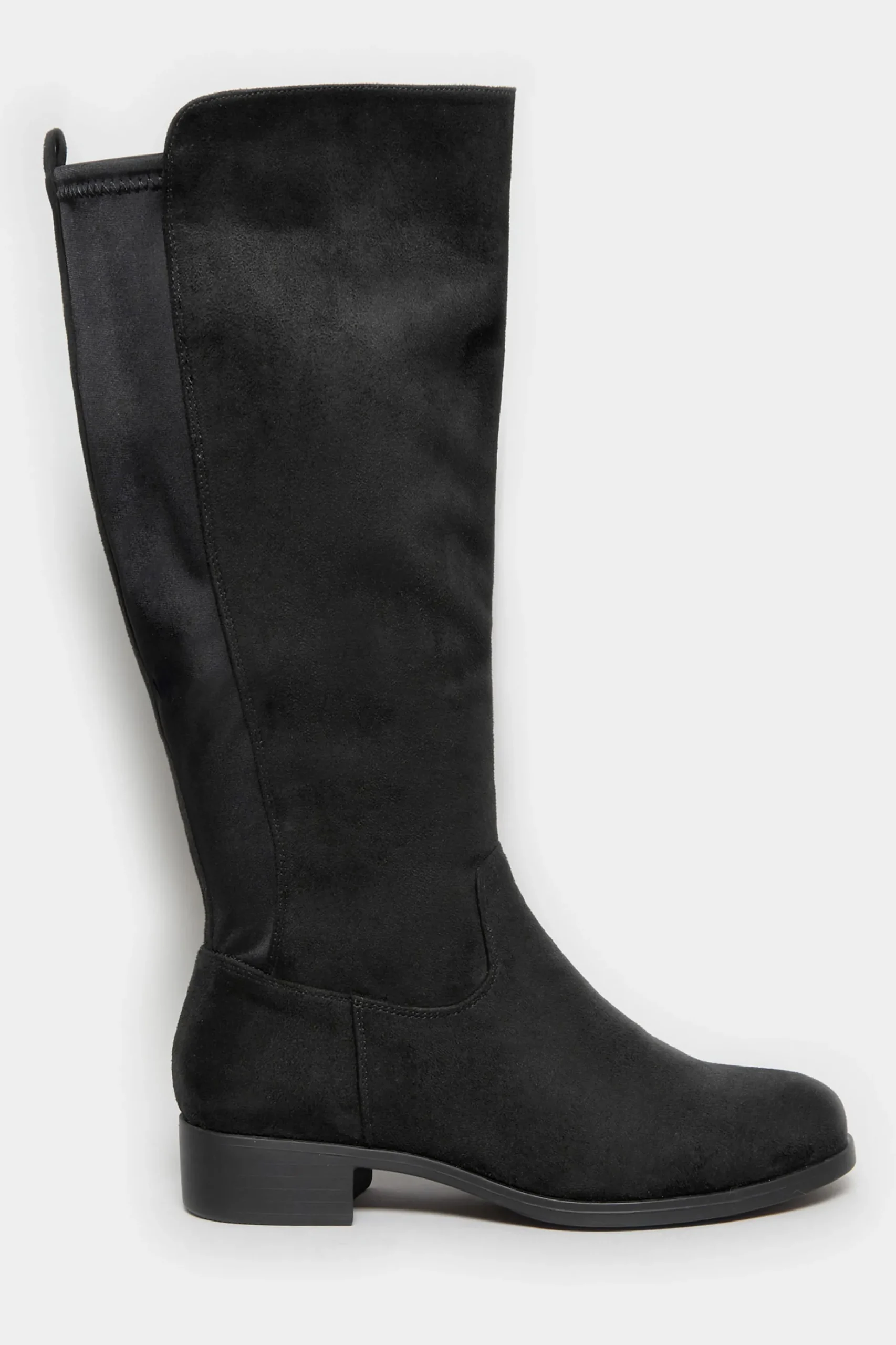 Yours Yours Black Stretch Knee High Boots In Wide E Fit & Extra Wide Eee Fit