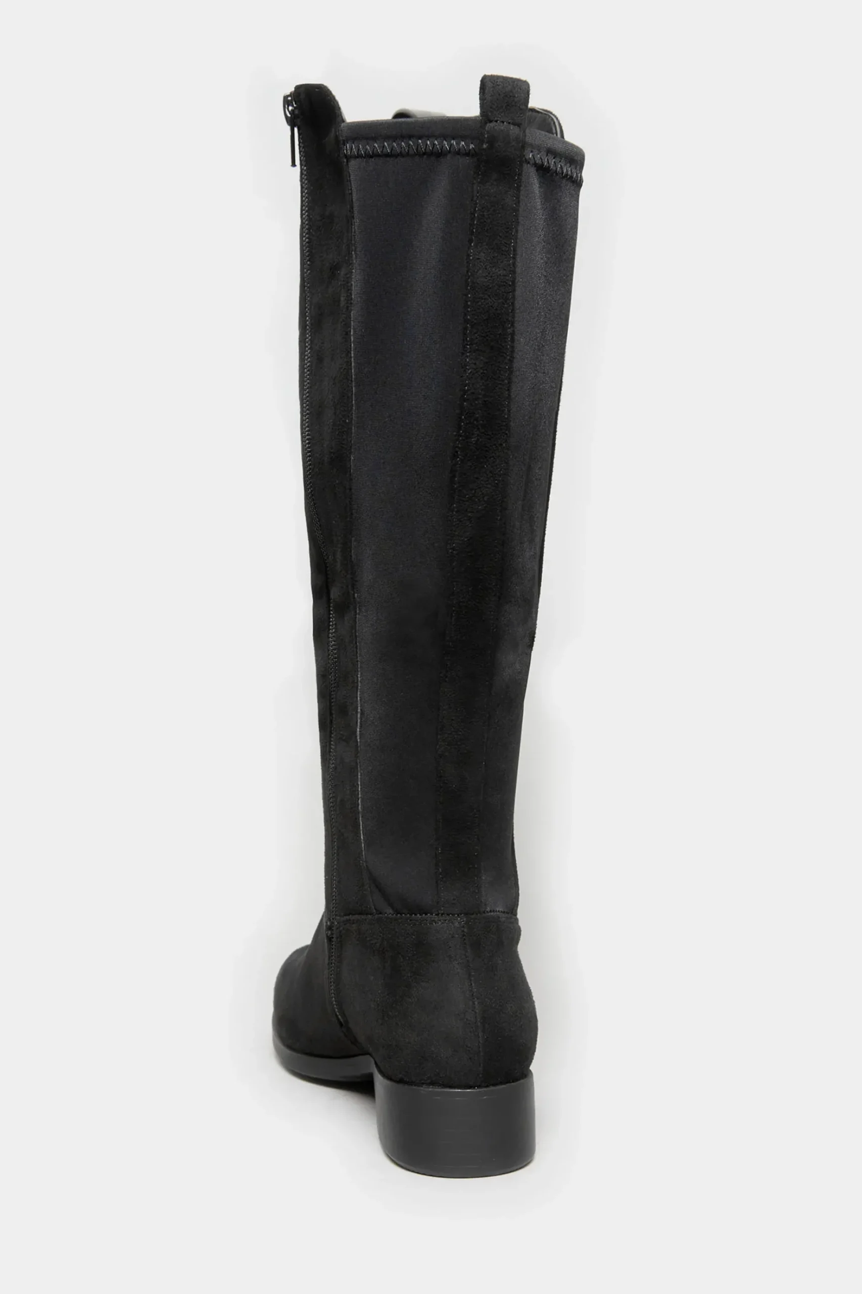 Yours Yours Black Stretch Knee High Boots In Wide E Fit & Extra Wide Eee Fit