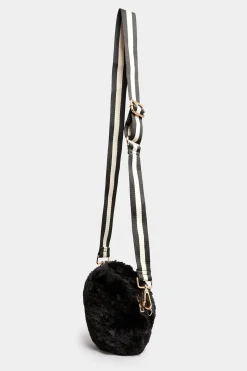 Yours Yours Black Tape Strap Circle Bag