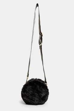 Yours Yours Black Tape Strap Circle Bag
