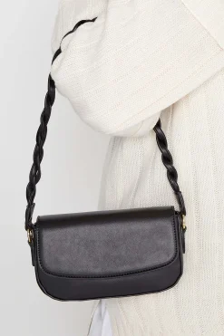 Yours Yours Black Twisted Strap Shoulder Bag