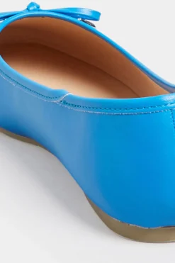 Yours Yours Blue Ballerina Pumps In Wide E Fit & Extra Wide Eee Fit