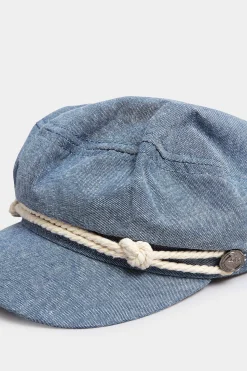 Yours Yours Blue Denim Rope Baker Boy Hat