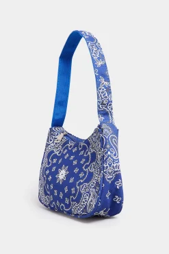 Yours Yours Blue Paisley Print Shoulder Bag