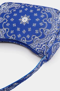 Yours Yours Blue Paisley Print Shoulder Bag