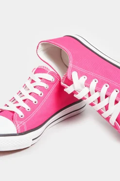 Yours Yours Bright Pink Canvas Low Trainers In Wide E Fit