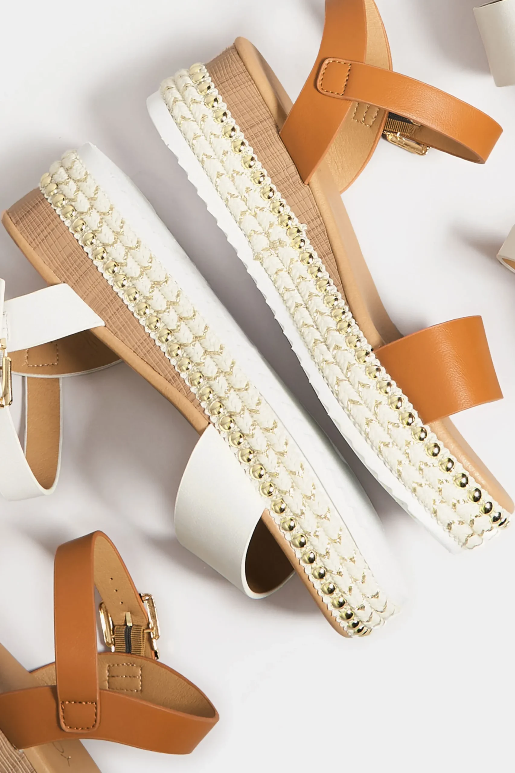 Yours Yours Brown Buckle Platform Espadrille Wedge Heels In Extra Wide Eee Fit
