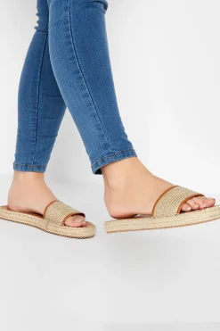 Yours Yours Brown Espadrille Mules In Wide E Fit