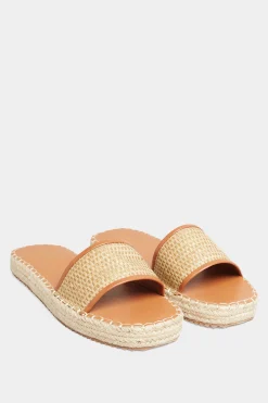 Yours Yours Brown Espadrille Mules In Wide E Fit