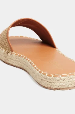 Yours Yours Brown Espadrille Mules In Wide E Fit