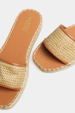 Yours Yours Brown Espadrille Mules In Wide E Fit