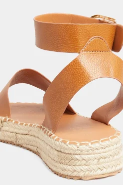 Yours Yours Brown Flatform Espadrilles In Wide E Fit & Extra Wide Eee Fit