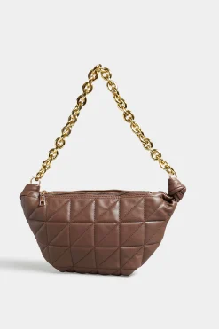 Yours Yours Brown Quilted Shoulder Bag