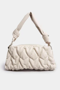 Yours Yours Cream Quilted Knot Strap Bag