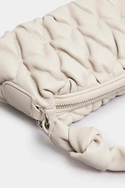 Yours Yours Cream Quilted Knot Strap Bag