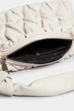 Yours Yours Cream Quilted Knot Strap Bag
