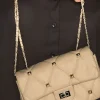 Yours Yours Cream Studded Quilted Chain Bag