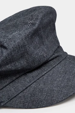 Yours Yours Dark Blue Denim Baker Boy Hat