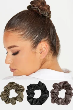 Yours Yours Gold 3 Pack Shimmer Scrunchie Set