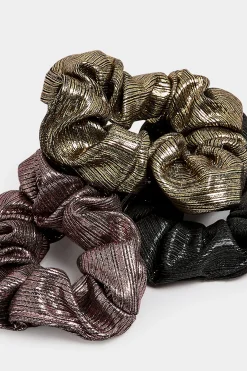 Yours Yours Gold 3 Pack Shimmer Scrunchie Set