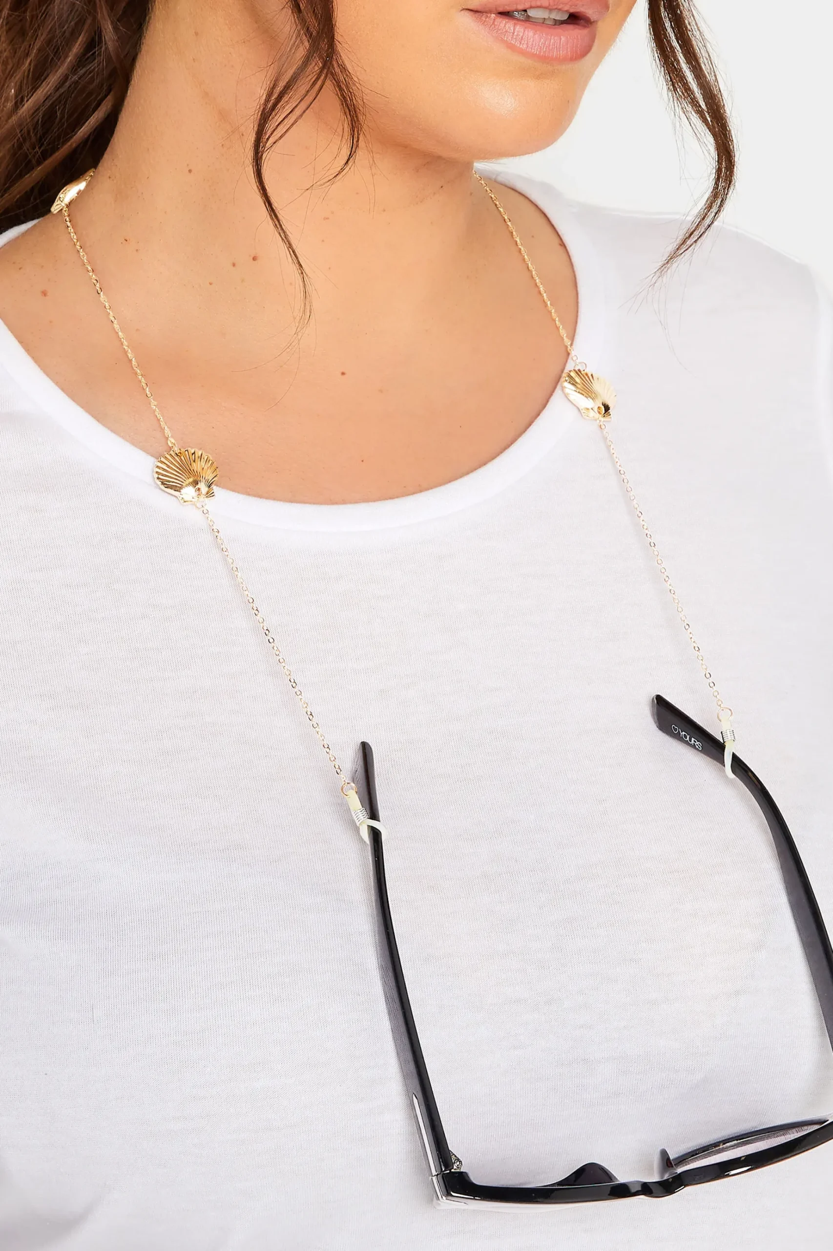 Yours Yours Gold Shell Sunglasses Chain