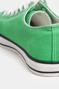 Yours Yours Green Canvas Low Trainers In Wide E Fit
