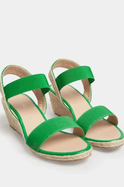 Yours Yours Green Espadrille Wedges In Wide E Fit & Extra Wide Eee Fit