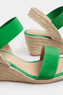 Yours Yours Green Espadrille Wedges In Wide E Fit & Extra Wide Eee Fit