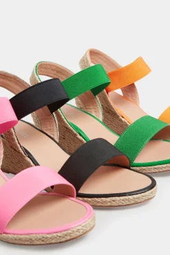 Yours Yours Green Espadrille Wedges In Wide E Fit & Extra Wide Eee Fit