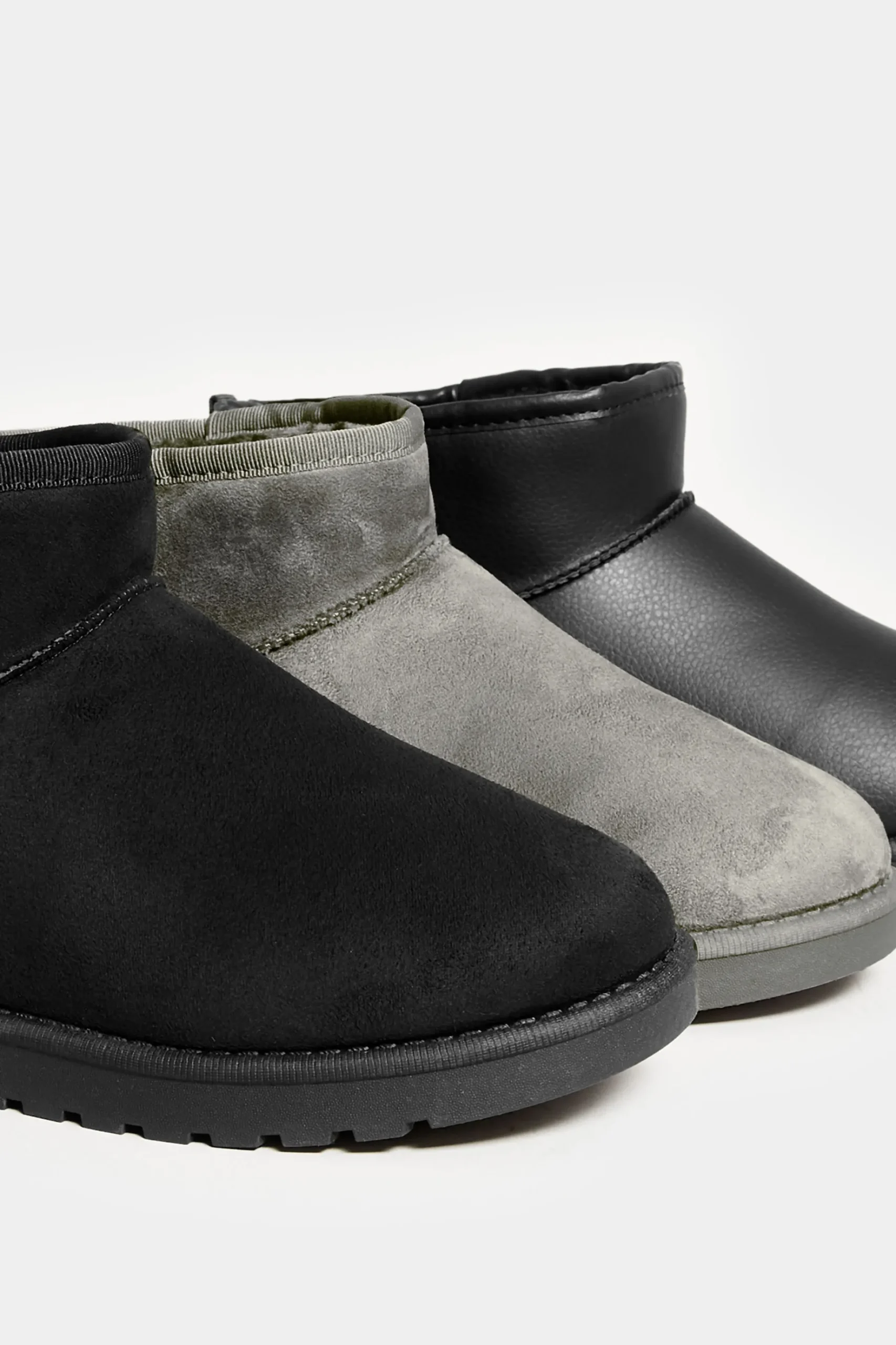 Yours Yours Grey Faux Suede Faux Fur Lined Ankle Boots In Wide E Fit & Extra Wide Eee Fit