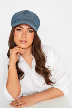 Yours Yours Indigo Blue Denim Baker Boy Hat