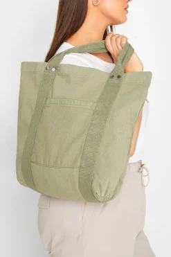 Yours Yours Khaki Green Canvas Tote Bag