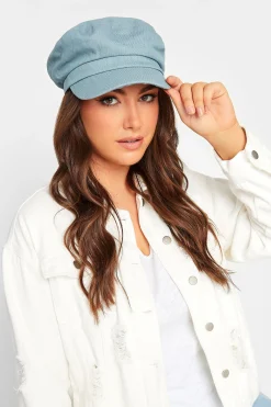 Yours Yours Light Blue Denim Baker Boy Hat