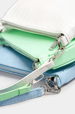 Yours Yours Light Green Faux Croc Shoulder Bag