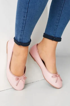 Yours Yours Light Pink Ballerina Pumps In Wide E Fit & Extra Wide Eee Fit