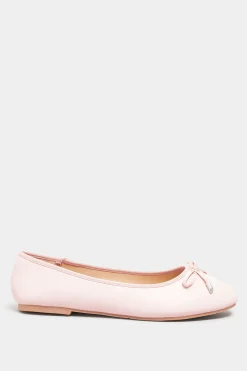 Yours Yours Light Pink Ballerina Pumps In Wide E Fit & Extra Wide Eee Fit