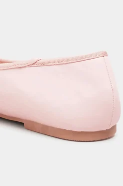 Yours Yours Light Pink Ballerina Pumps In Wide E Fit & Extra Wide Eee Fit