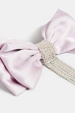 Yours Yours Lilac Purple Diamante Tassel Bow Hair Clip