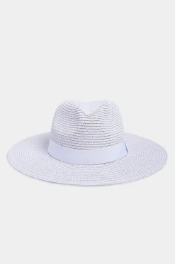 Yours Yours Lilac Purple Straw Fedora Hat